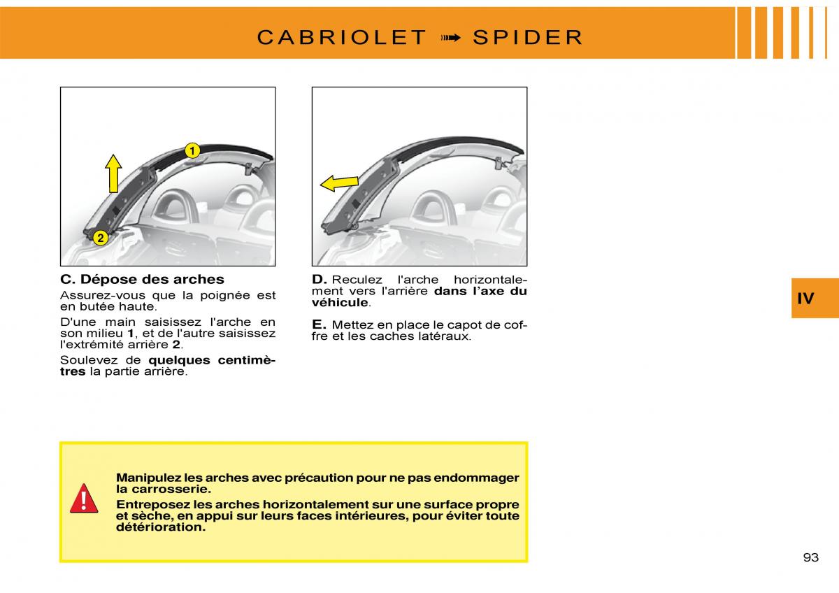 Citroen C3 Pluriel manuel du proprietaire / page 97