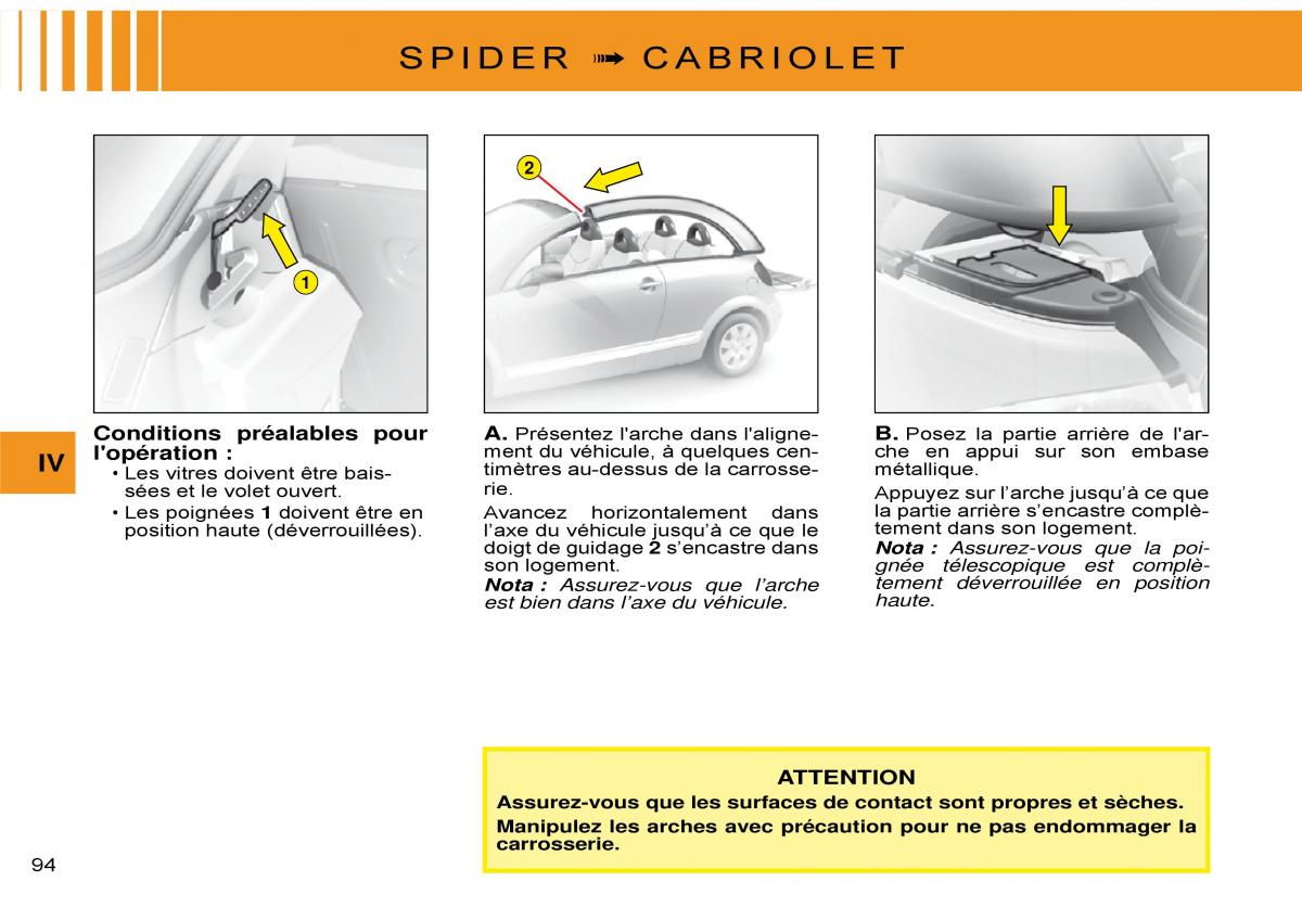 Citroen C3 Pluriel manuel du proprietaire / page 98