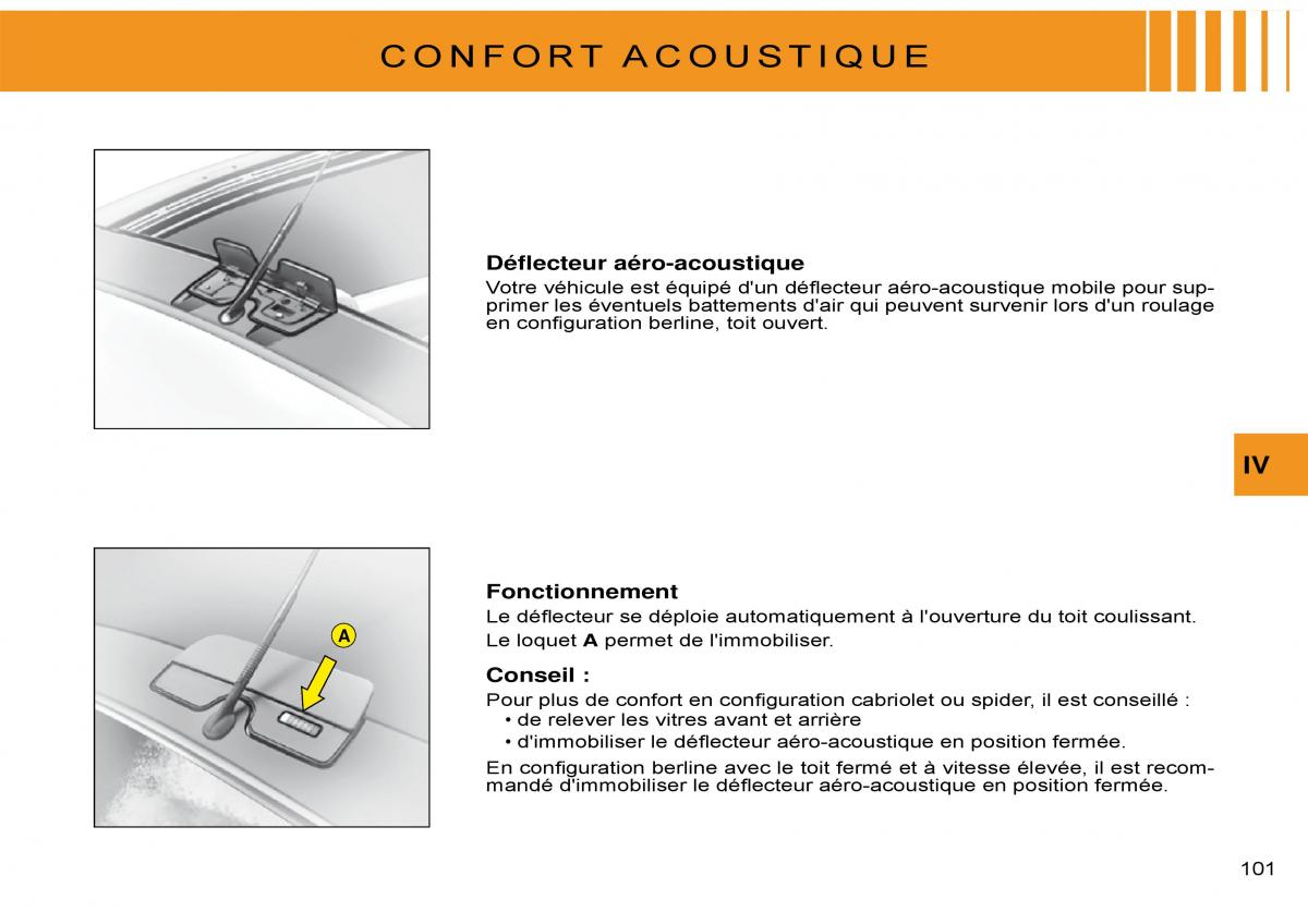 Citroen C3 Pluriel manuel du proprietaire / page 105