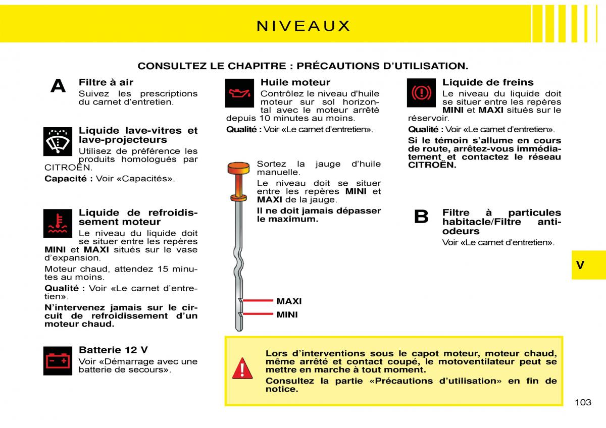 Citroen C3 Pluriel manuel du proprietaire / page 107