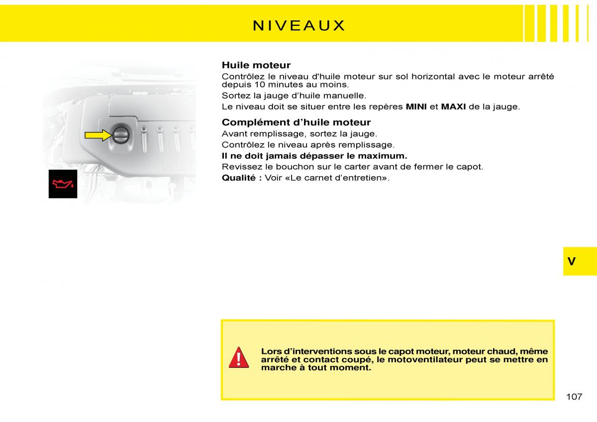 Citroen C3 Pluriel manuel du proprietaire / page 108