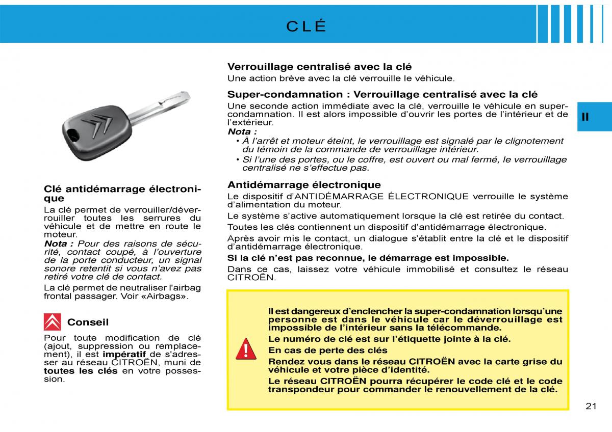 Citroen C3 Pluriel manuel du proprietaire / page 24