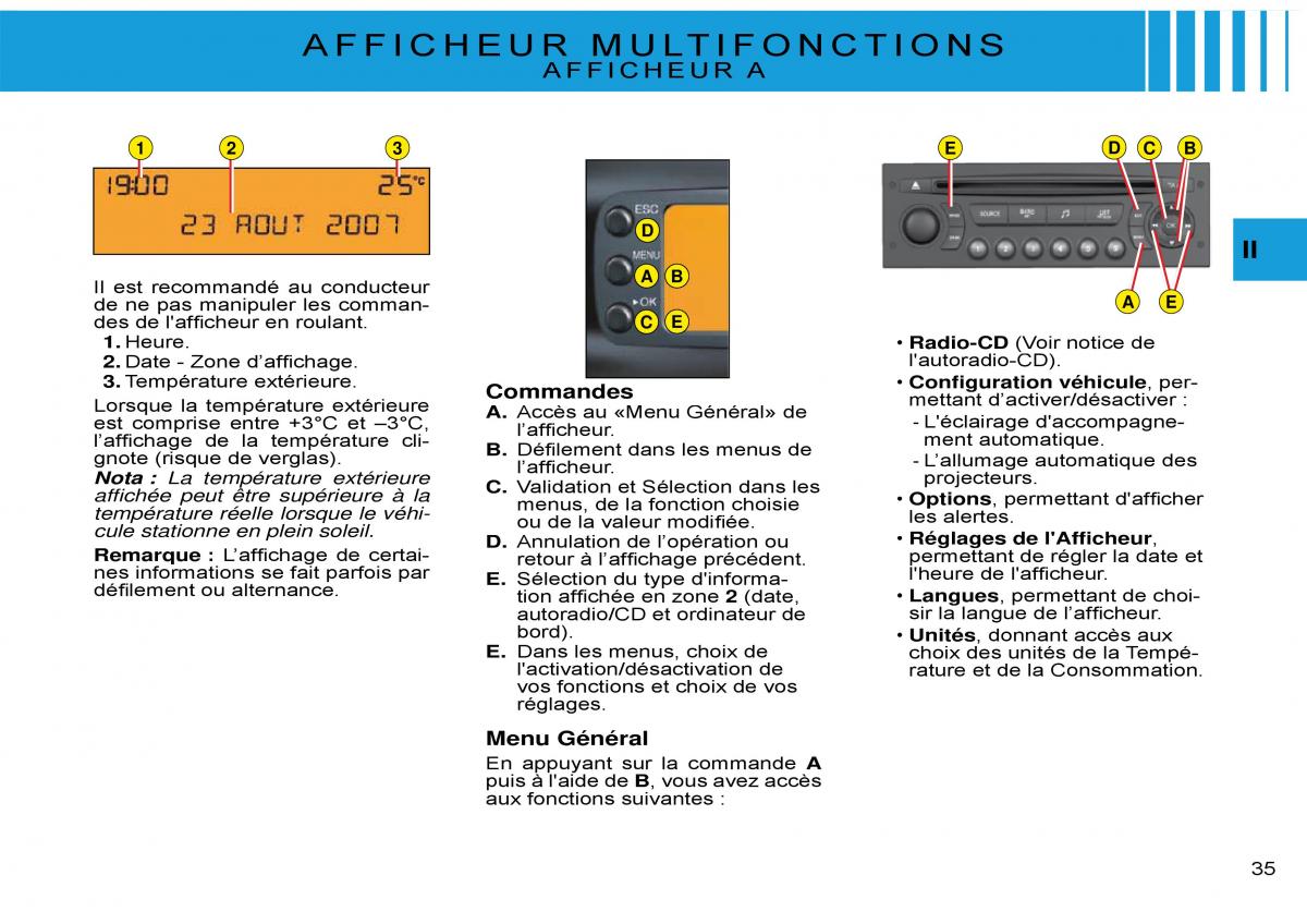 Citroen C3 Pluriel manuel du proprietaire / page 38