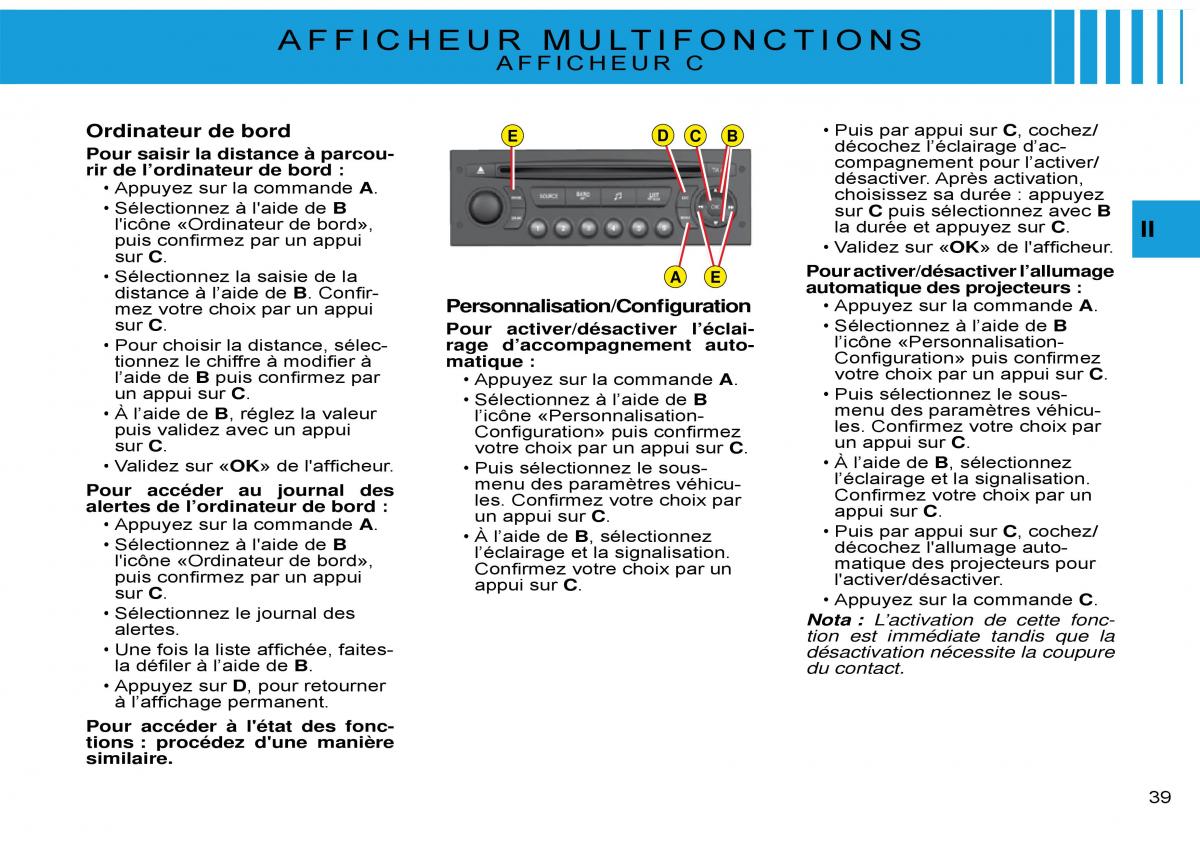 Citroen C3 Pluriel manuel du proprietaire / page 42