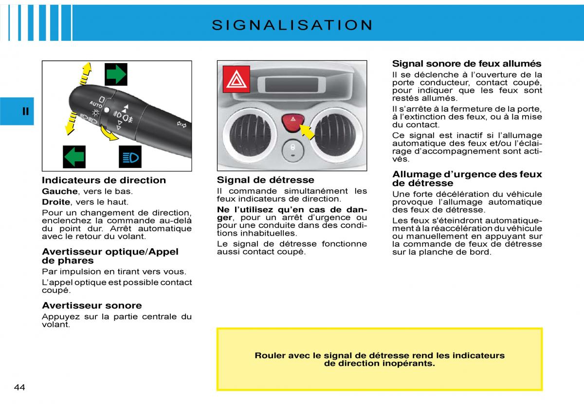 Citroen C3 Pluriel manuel du proprietaire / page 47