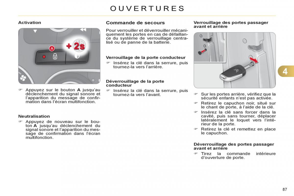 Citroen C4 II 2 manuel du proprietaire / page 89