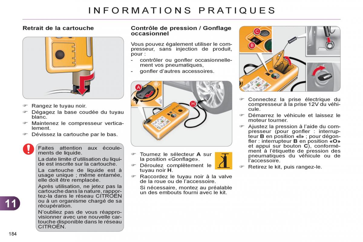 Citroen C4 II 2 manuel du proprietaire / page 186