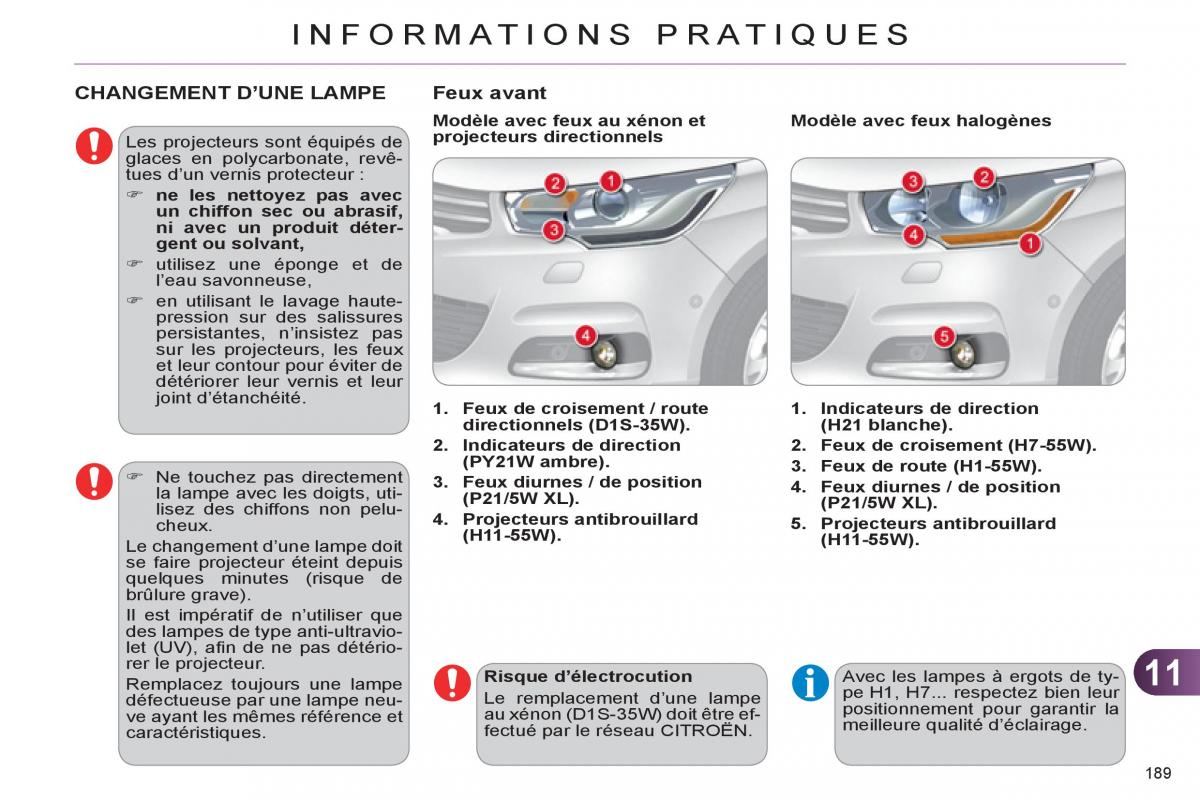 Citroen C4 II 2 manuel du proprietaire / page 191