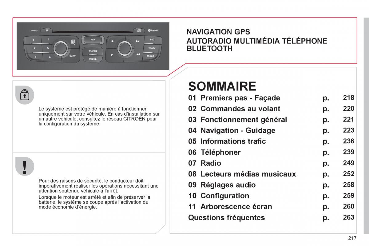 Citroen C4 II 2 manuel du proprietaire / page 219