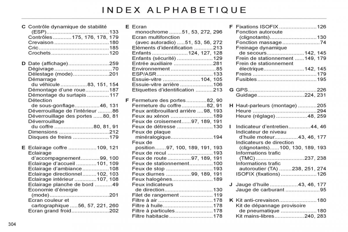 Citroen C4 II 2 manuel du proprietaire / page 306