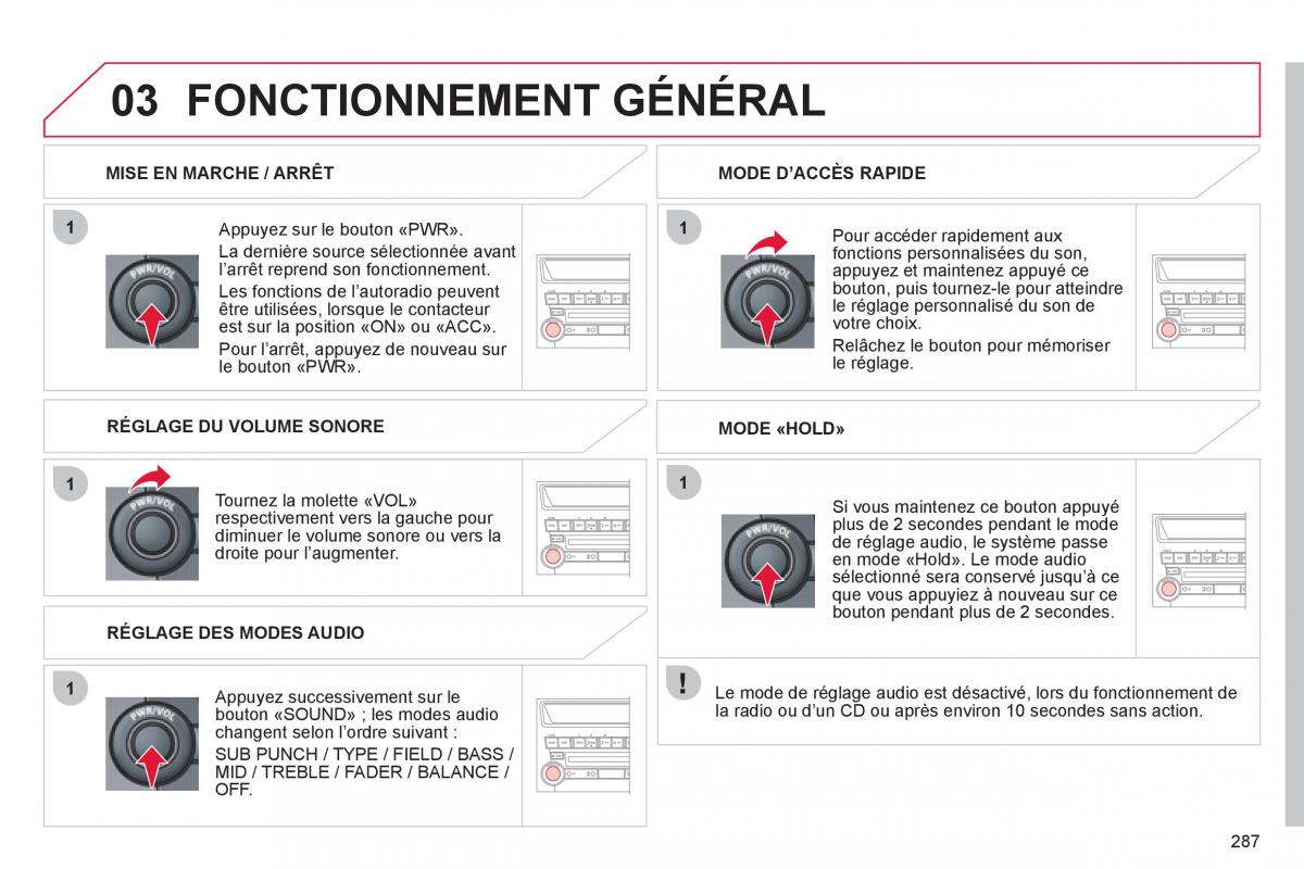 Citroen C4 Aircross manuel du proprietaire / page 289