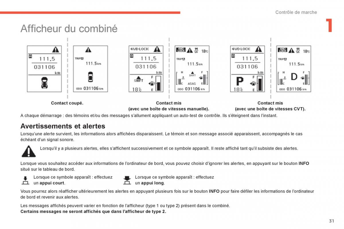 Citroen C4 Aircross manuel du proprietaire / page 33