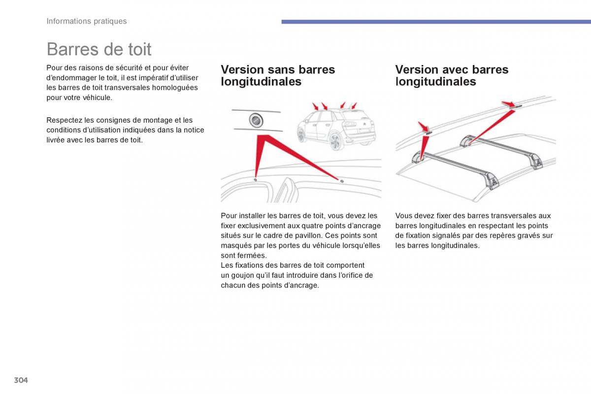 Citroen C4 Picasso Grand Picasso II 2 manuel du proprietaire / page 306