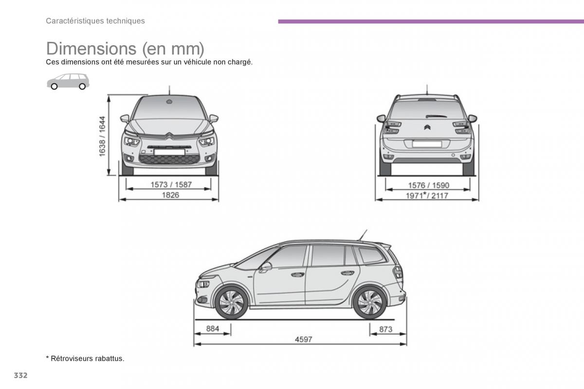 Citroen C4 Picasso Grand Picasso II 2 manuel du proprietaire / page 334