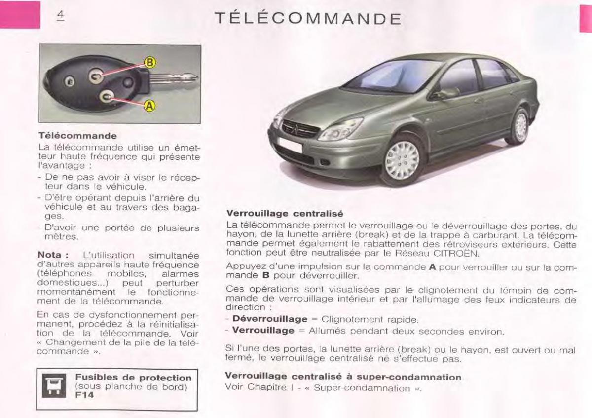 Citroen C5 FL I 1 manuel du proprietaire / page 6