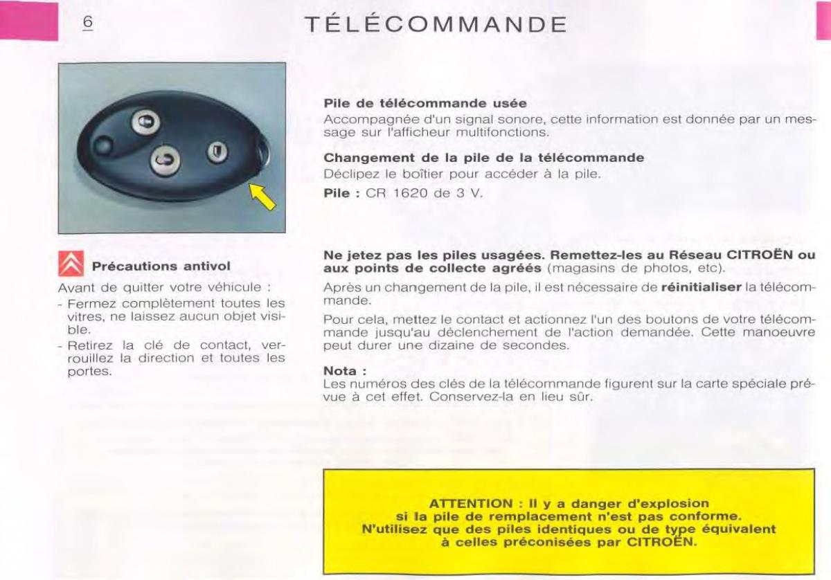 Citroen C5 FL I 1 manuel du proprietaire / page 8