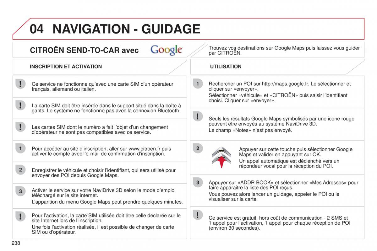 Citroen C5 II 2 manuel du proprietaire / page 240