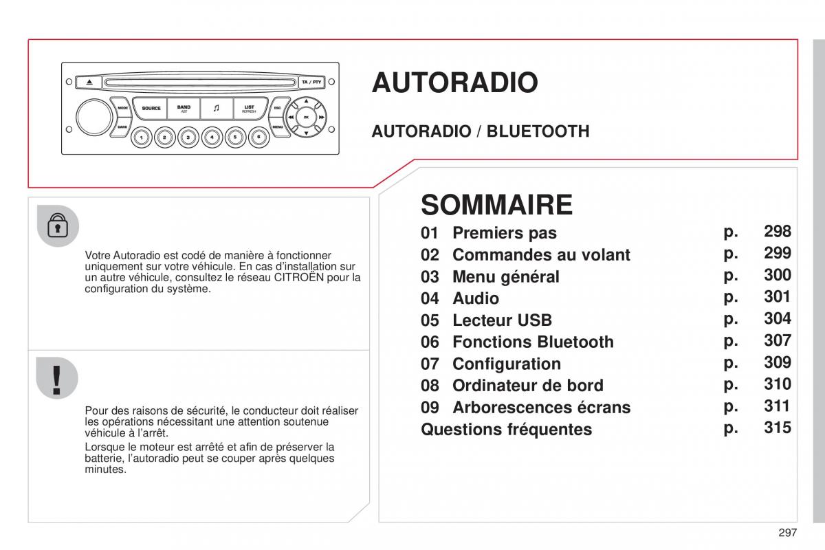 Citroen C5 II 2 manuel du proprietaire / page 299