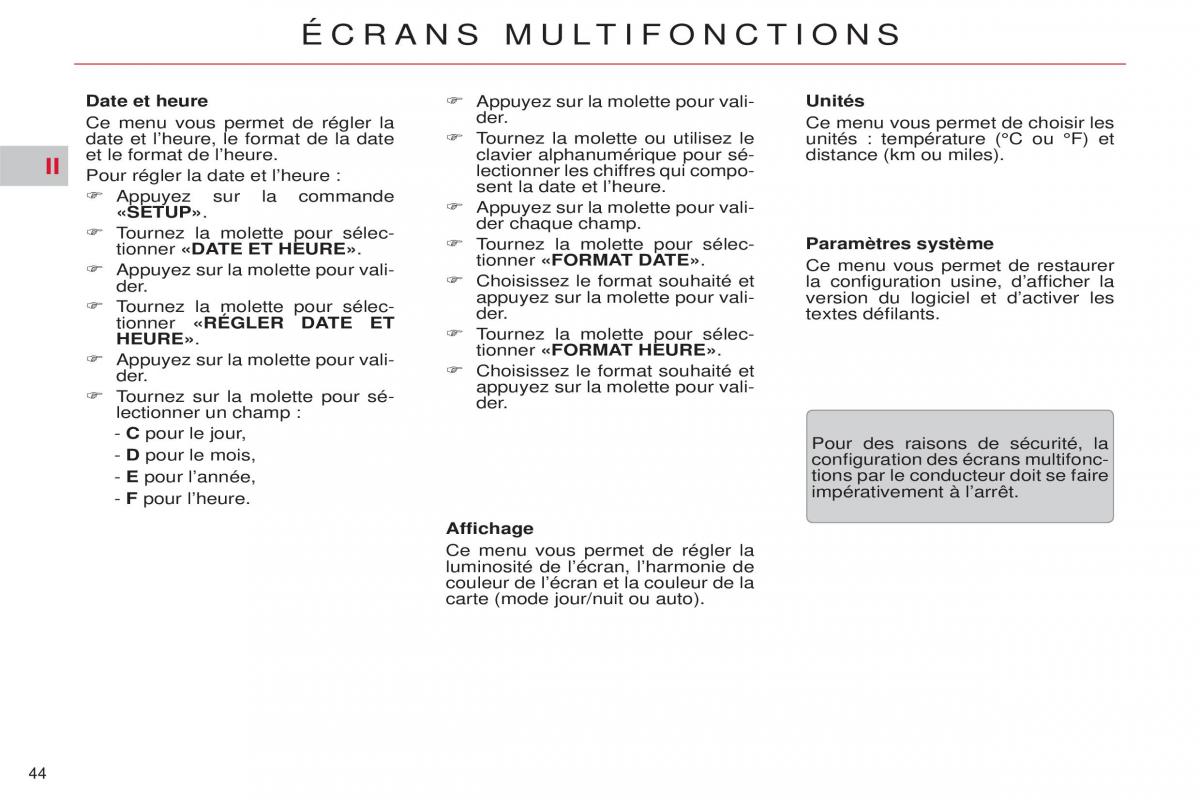 Citroen C5 II 2 manuel du proprietaire / page 46