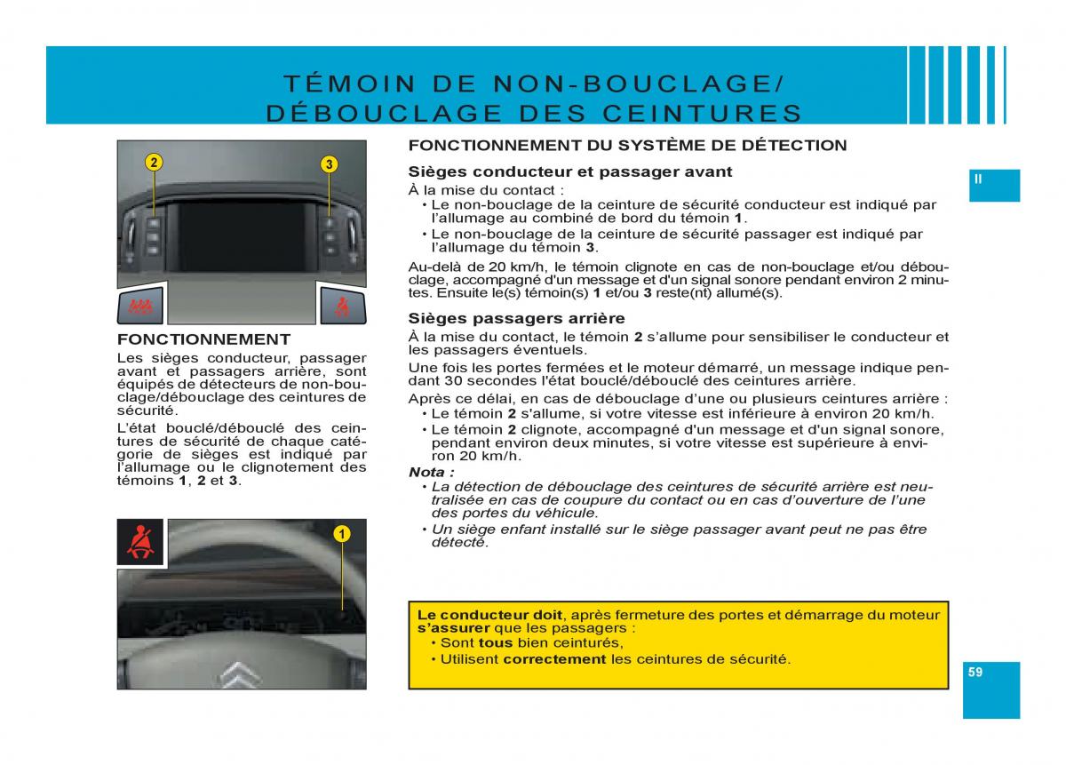 Citroen C6 manuel du proprietaire / page 63