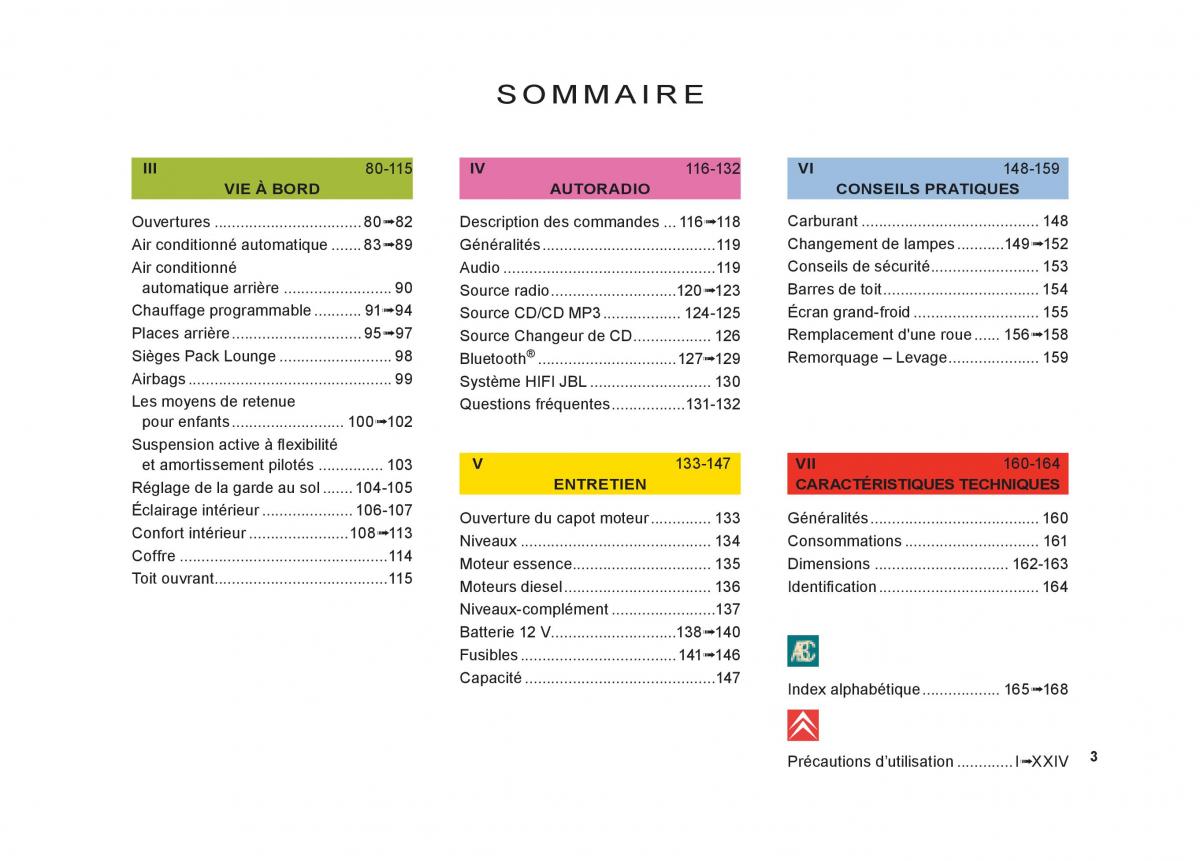 Citroen C6 manuel du proprietaire / page 7