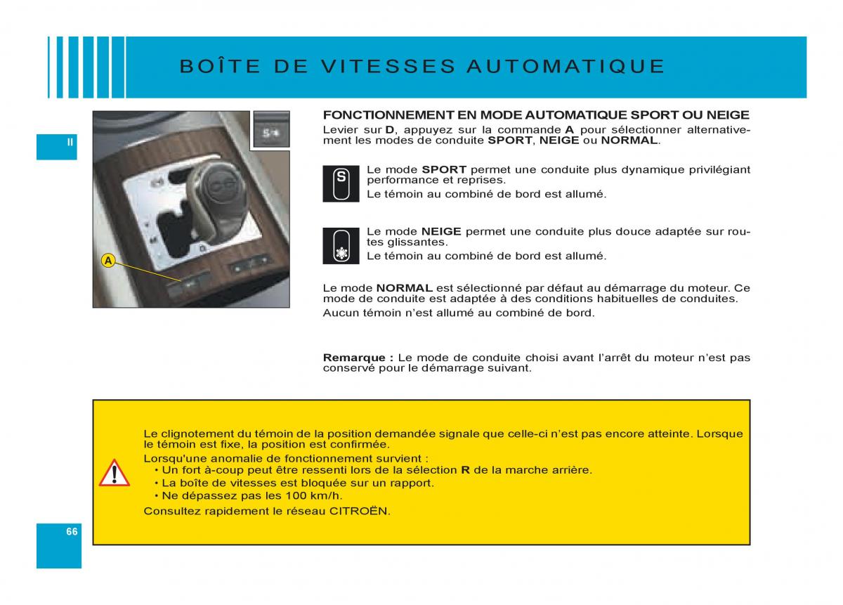 Citroen C6 manuel du proprietaire / page 70