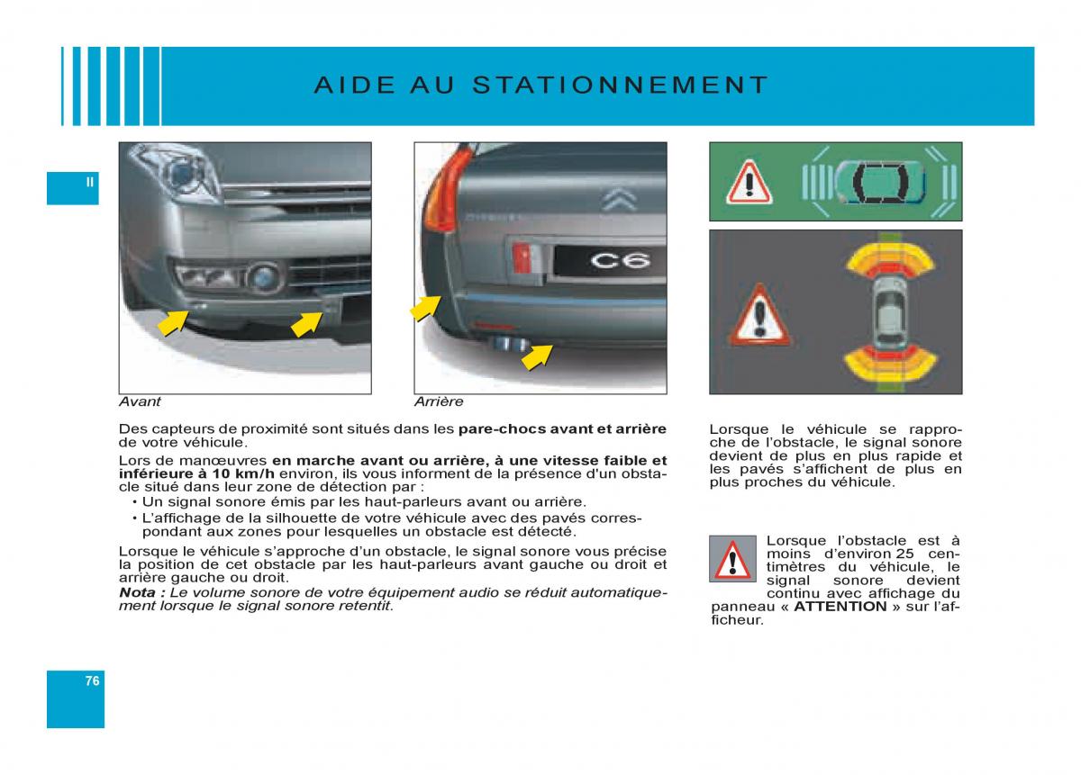 Citroen C6 manuel du proprietaire / page 80