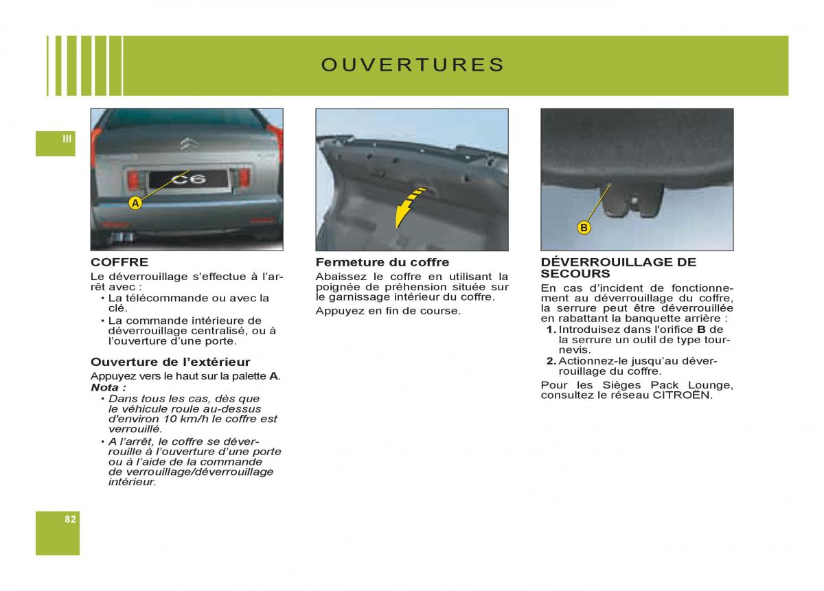 Citroen C6 manuel du proprietaire / page 86