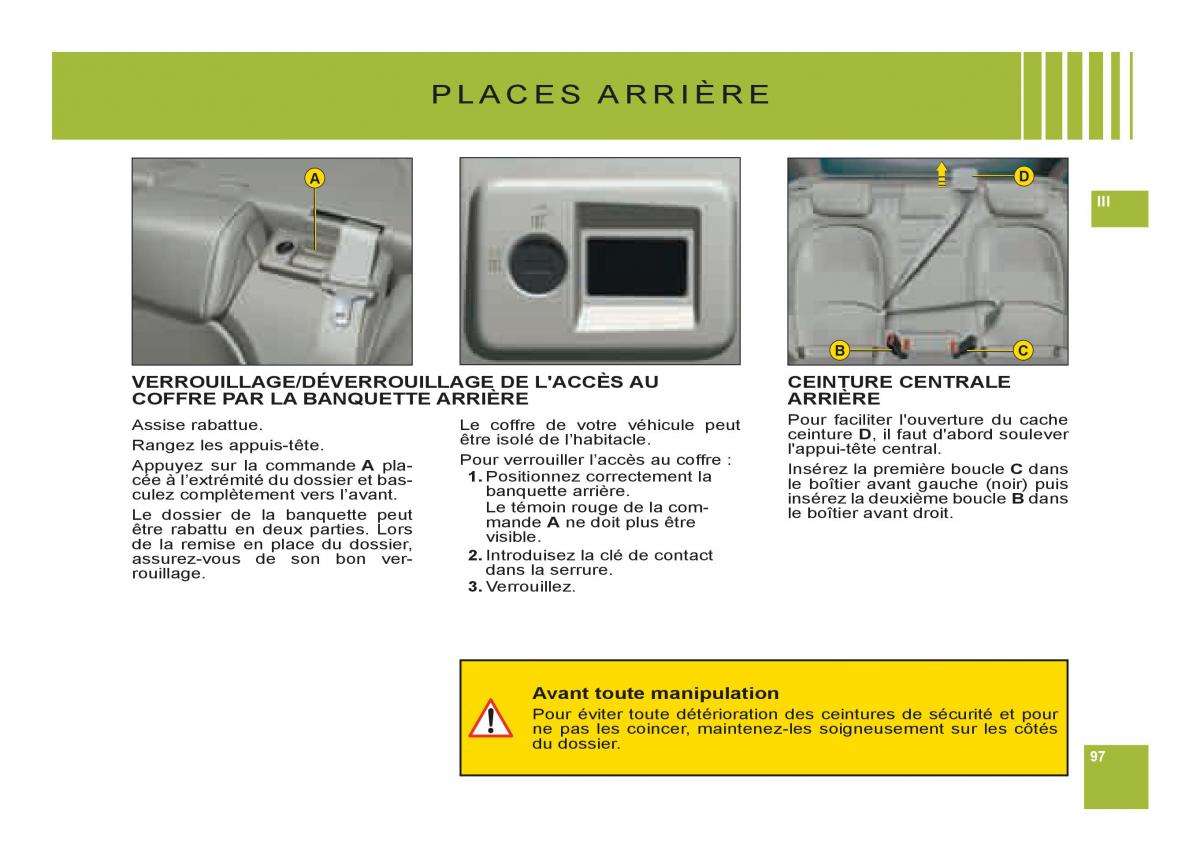 Citroen C6 manuel du proprietaire / page 101