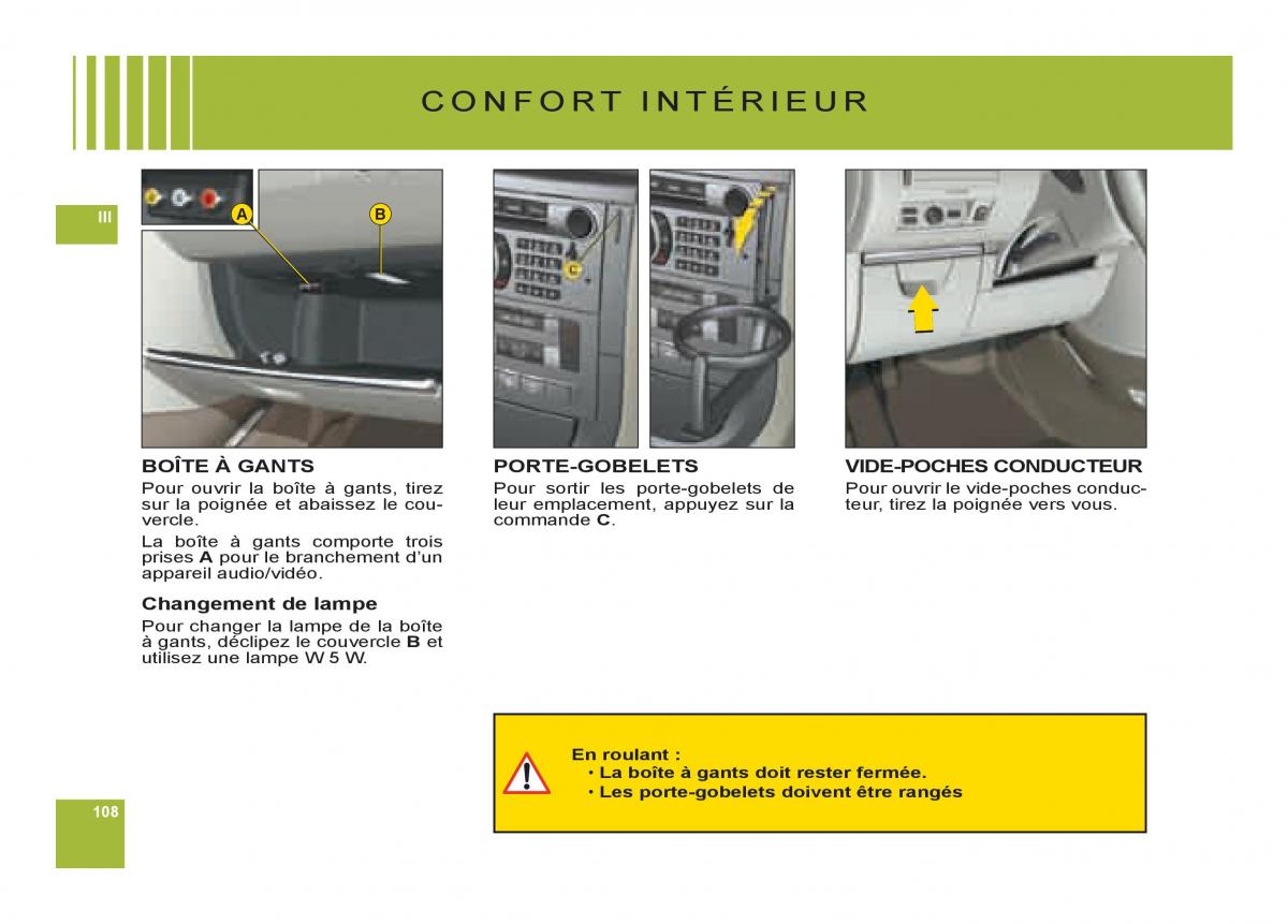 Citroen C6 manuel du proprietaire / page 112