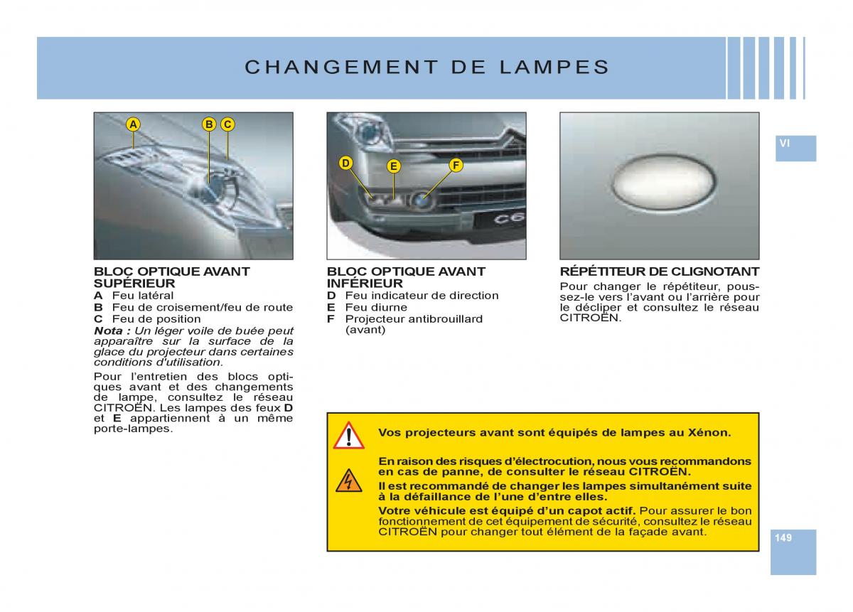 Citroen C6 manuel du proprietaire / page 153