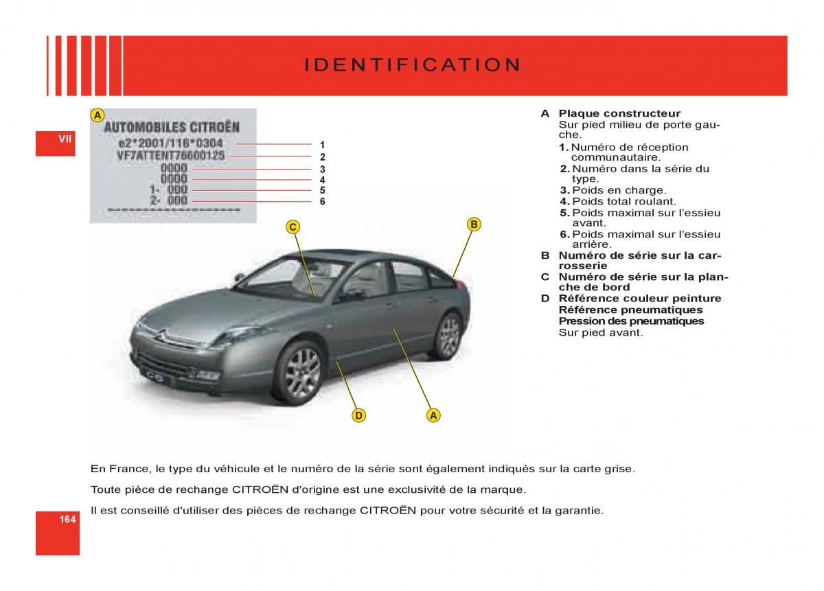 Citroen C6 manuel du proprietaire / page 168