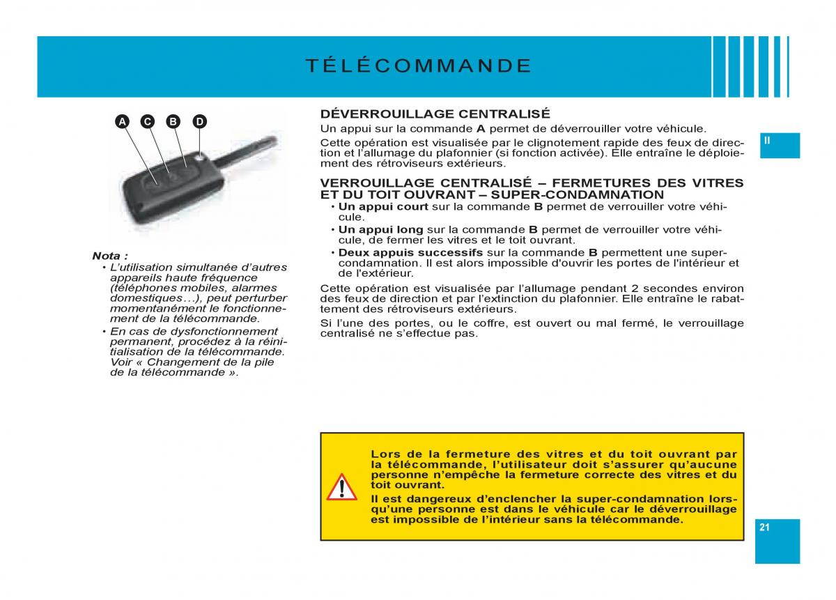 Citroen C6 manuel du proprietaire / page 25