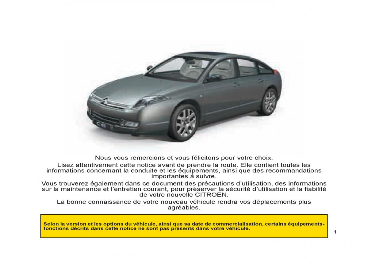 Citroen C6 manuel du proprietaire / page 5