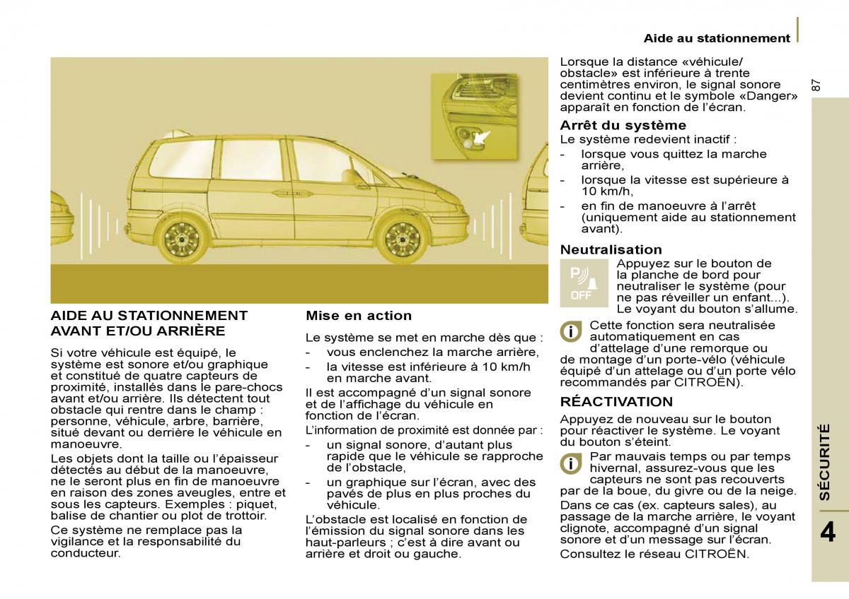 Citroen C8 manuel du proprietaire / page 92