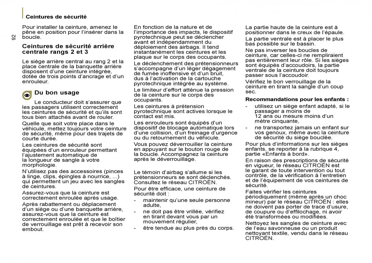 Citroen C8 manuel du proprietaire / page 97