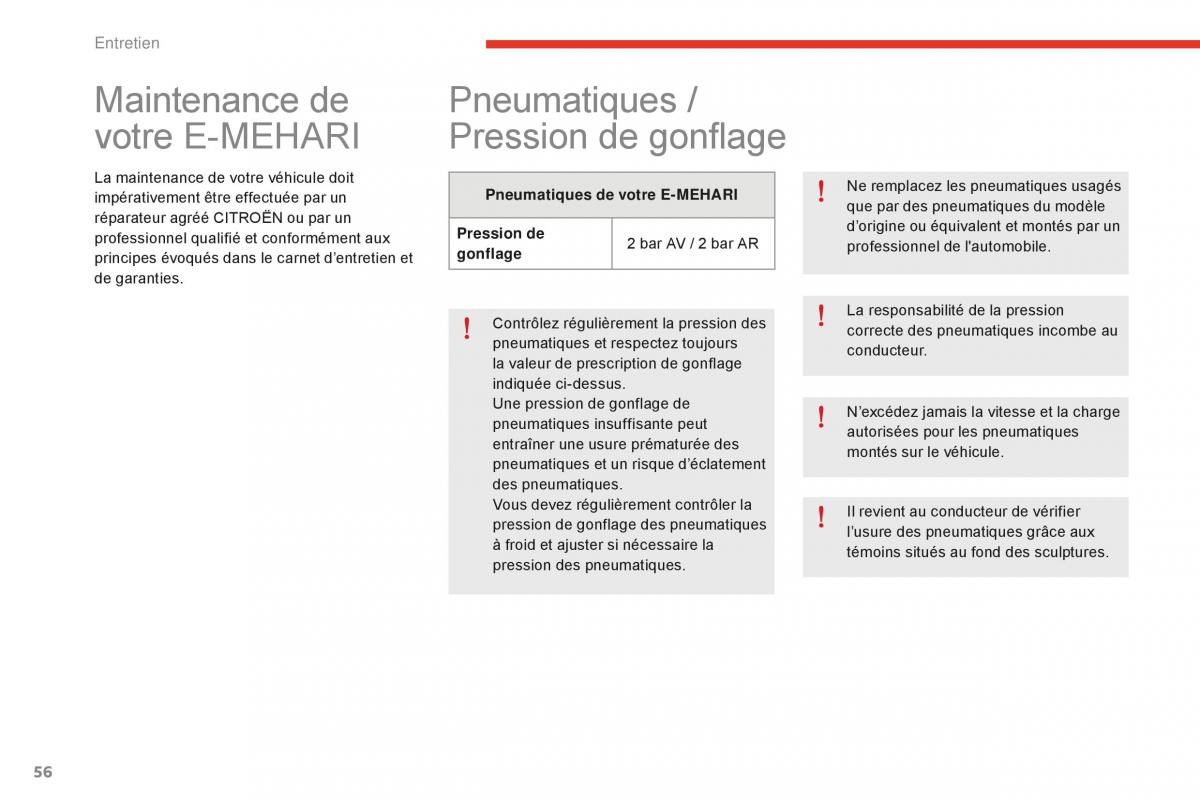 Citroen E Mehari manuel du proprietaire / page 58