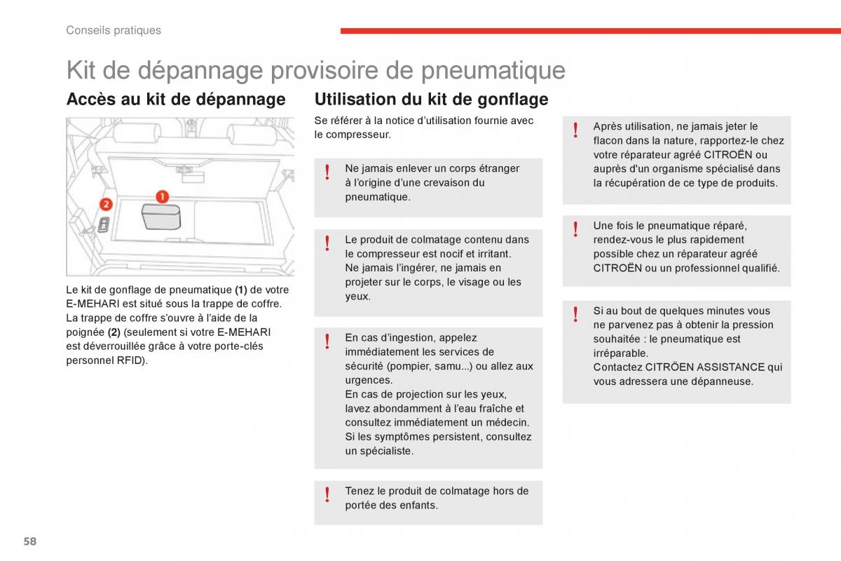 Citroen E Mehari manuel du proprietaire / page 60