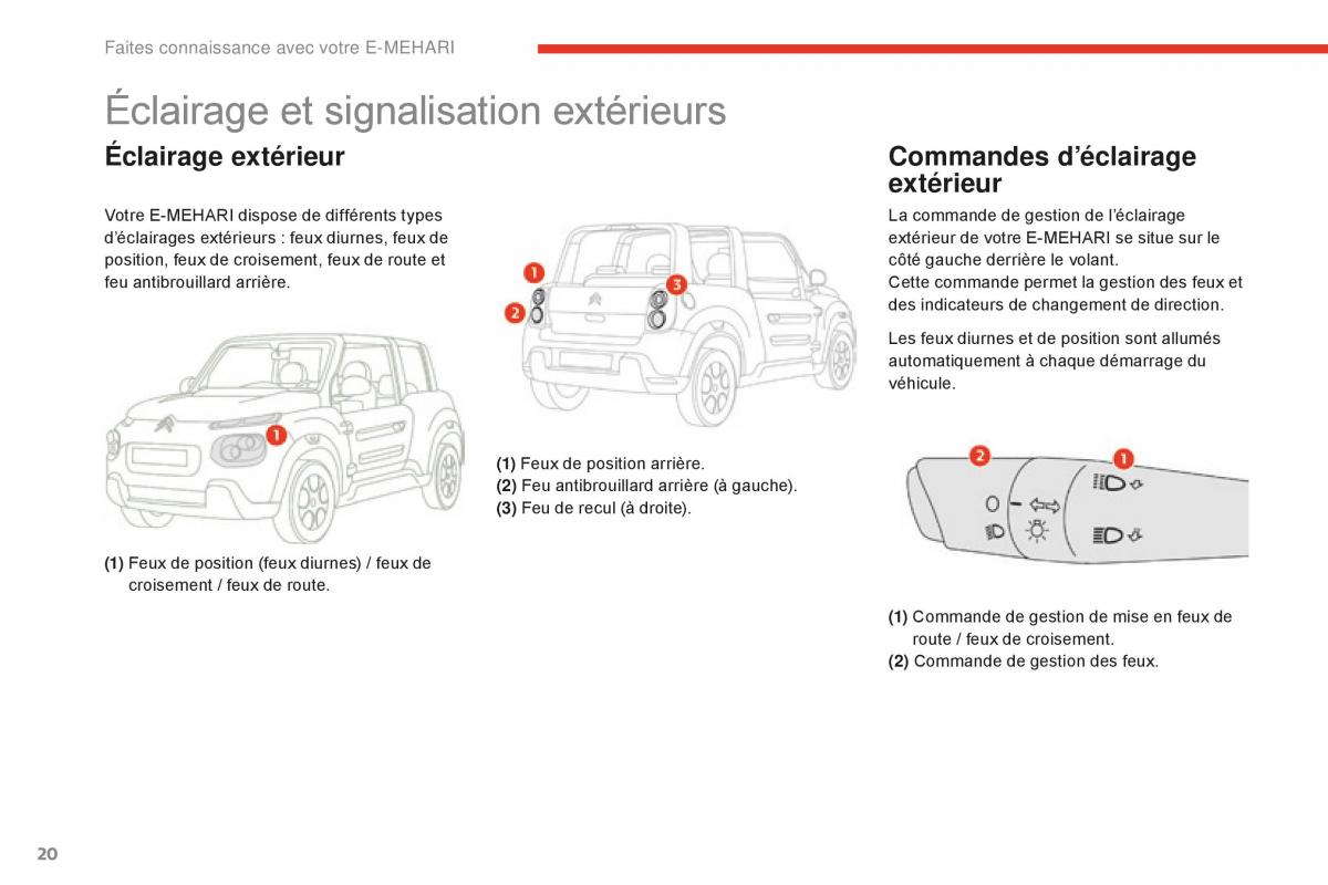 Citroen E Mehari manuel du proprietaire / page 22