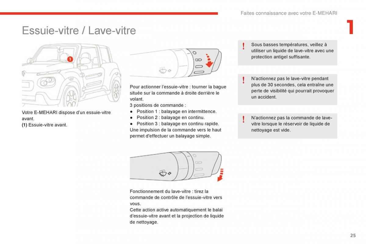 Citroen E Mehari manuel du proprietaire / page 27