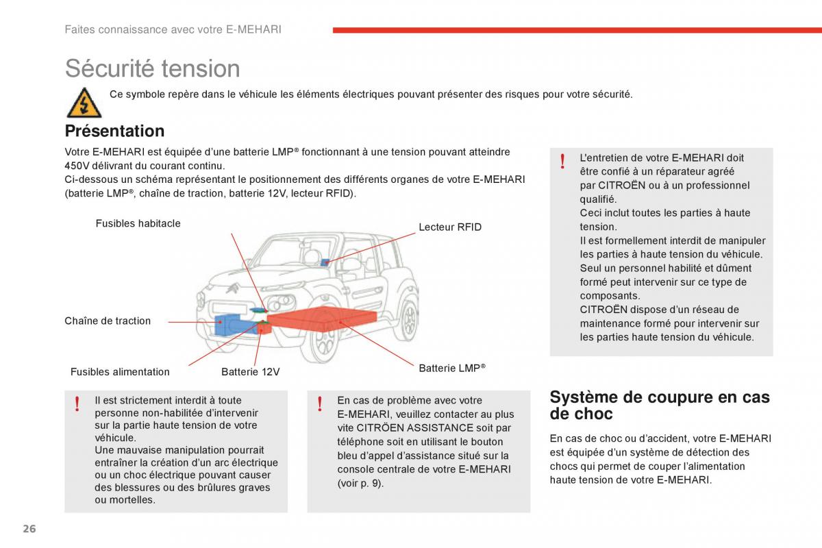 Citroen E Mehari manuel du proprietaire / page 28