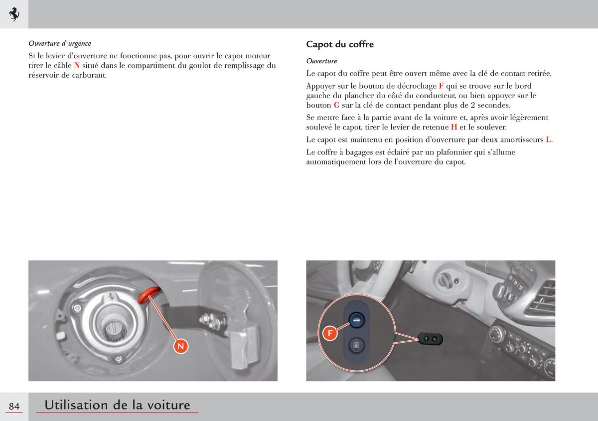 Ferrari 458 Italia manuel du proprietaire / page 84