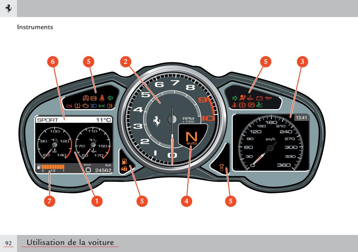 Ferrari 458 Italia manuel du proprietaire / page 92