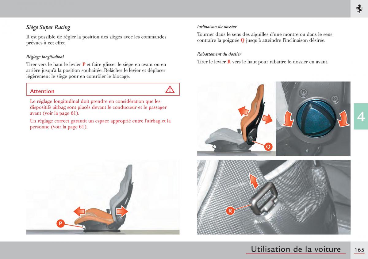 Ferrari 458 Italia manuel du proprietaire / page 165