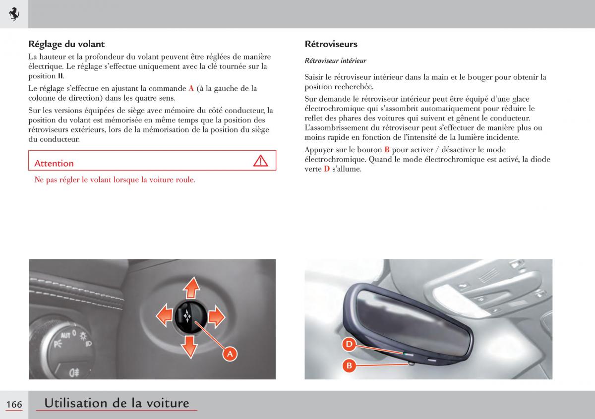 Ferrari 458 Italia manuel du proprietaire / page 166