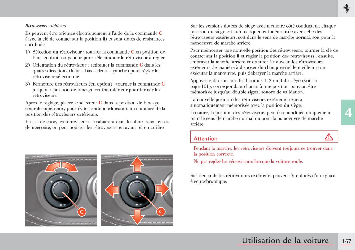 Ferrari 458 Italia manuel du proprietaire / page 167