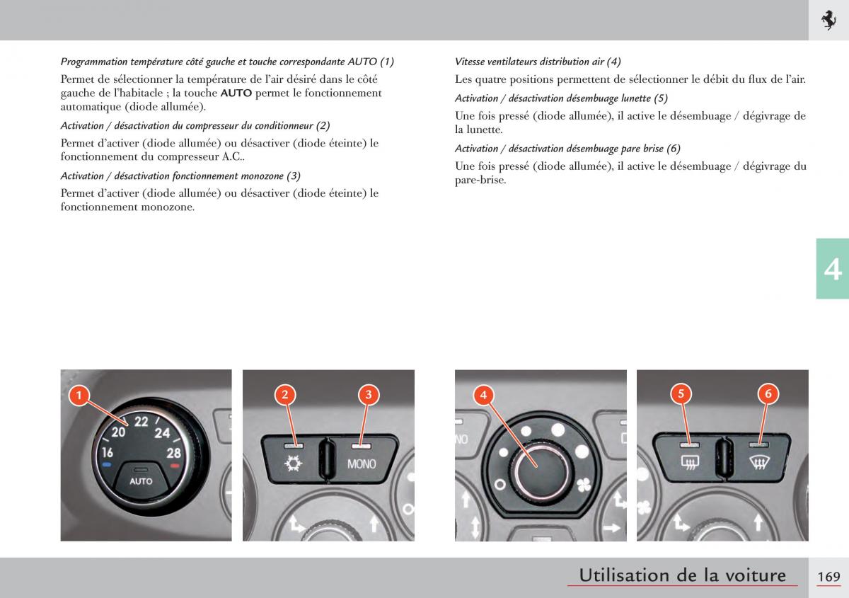 Ferrari 458 Italia manuel du proprietaire / page 169