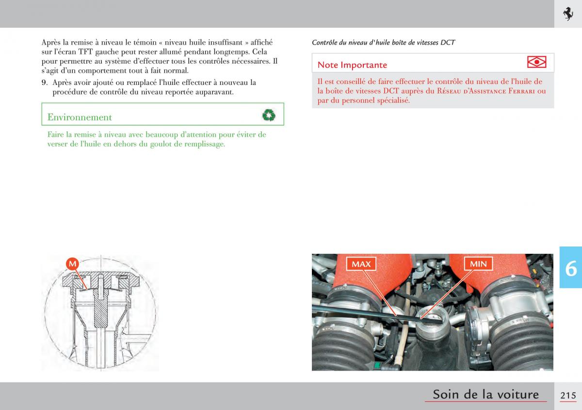 Ferrari 458 Italia manuel du proprietaire / page 215