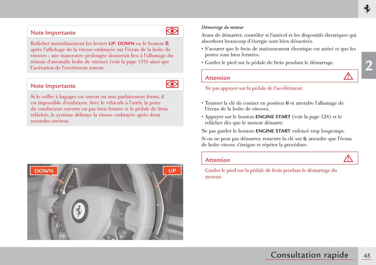 Ferrari 458 Italia manuel du proprietaire / page 45