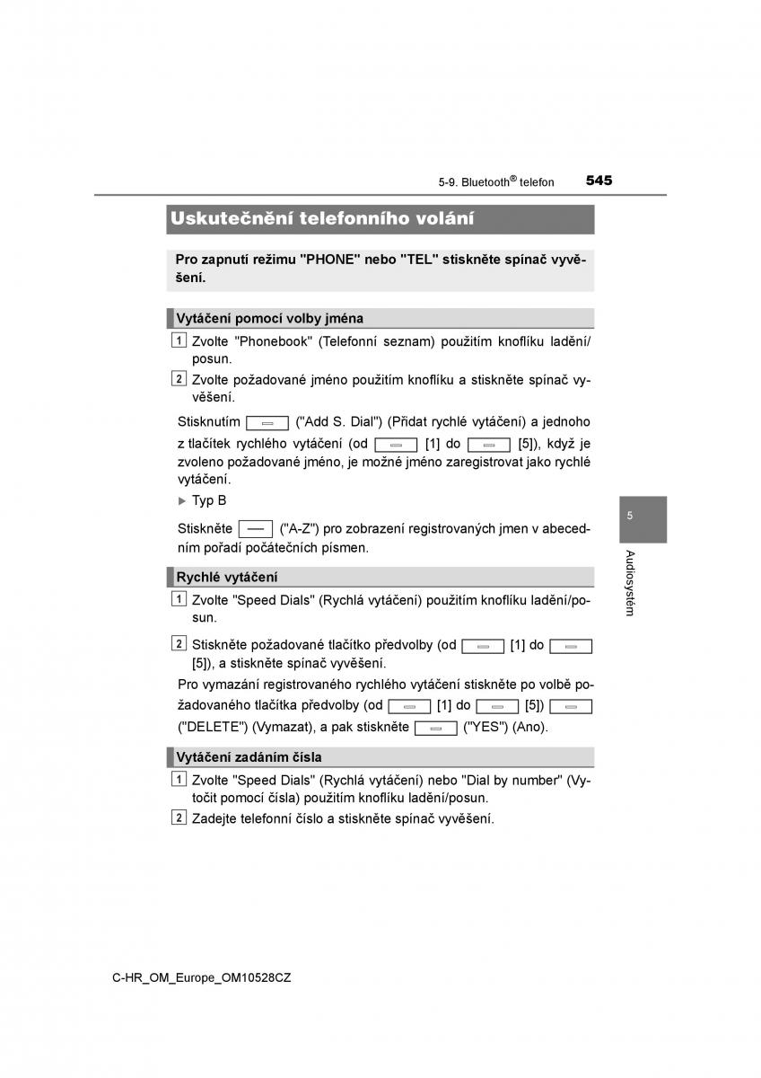 Toyota C HR navod k obsludze / page 545